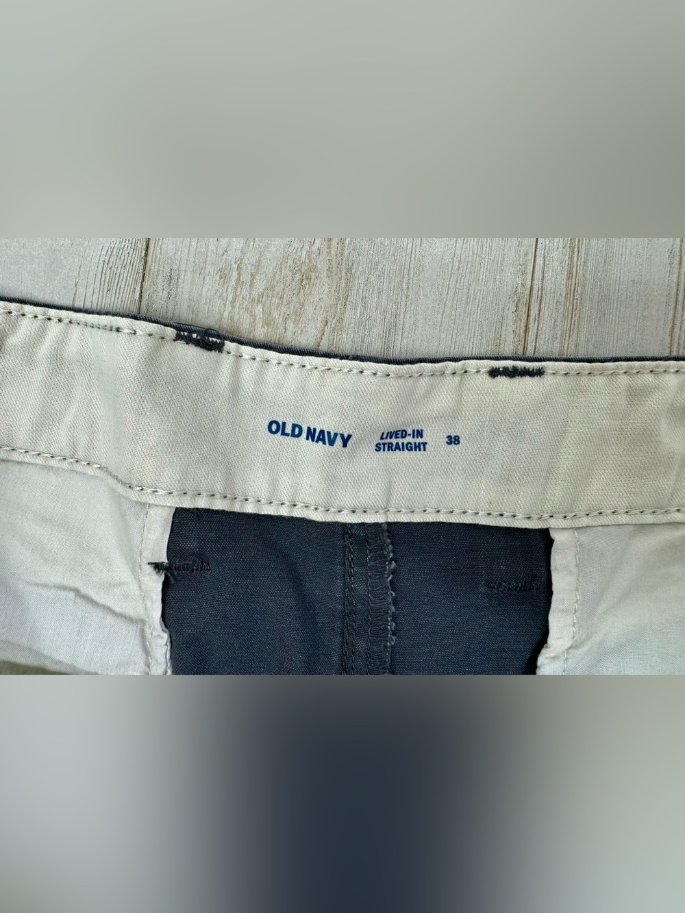 Old Navy Chino Shorts Mens 38 Slim Fit Black 7" Gray Lived-In Straight NWT - Picture 4 of 10